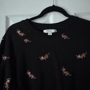 Rare Spiritual Gangster Embroidered tiger Sweatshirt Black Size Large black